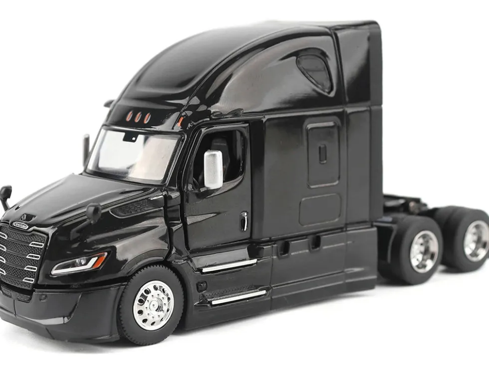 2025 Freightliner Cascadia Gen-5 Sleeper Cab Truck Tractor Night-Shift Black "Transport Series" 1/64 Diecast Model by Diecast Masters