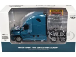 2025 Freightliner Cascadia Gen-5 Sleeper Cab Truck Tractor Signature Blue "Transport Series" 1/64 Diecast Model by Diecast Masters