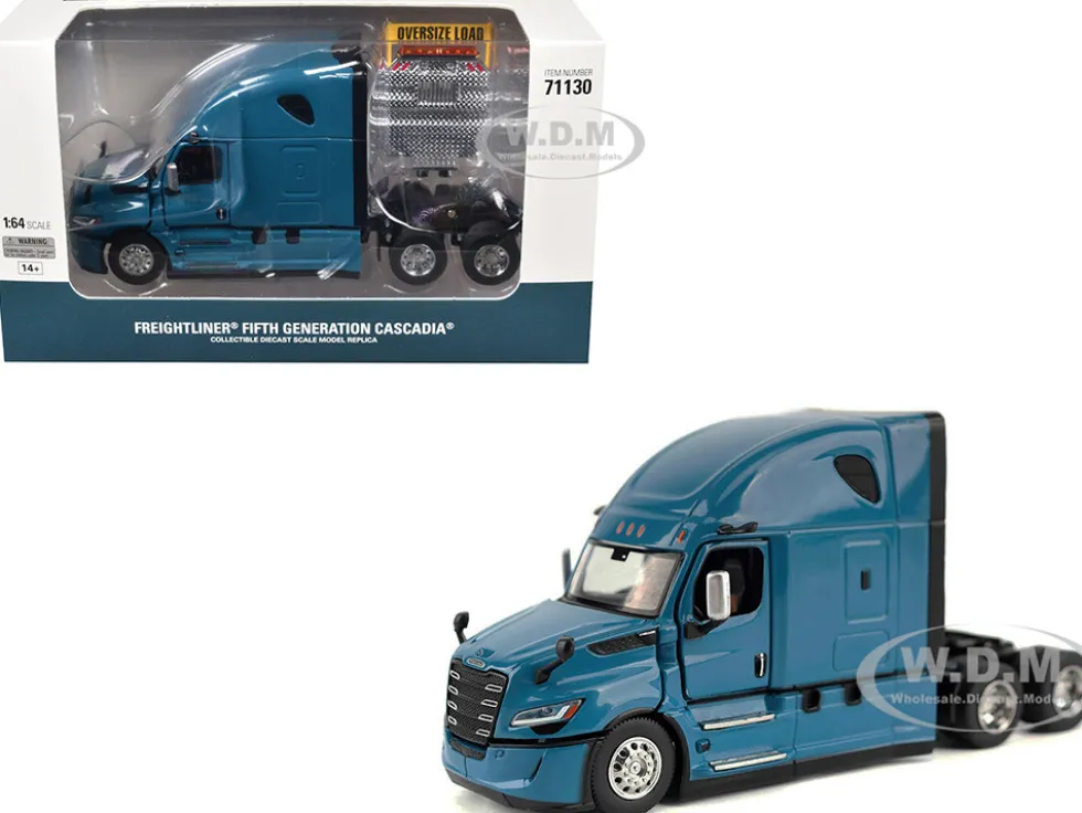 2025 Freightliner Cascadia Gen-5 Sleeper Cab Truck Tractor Signature Blue "Transport Series" 1/64 Diecast Model by Diecast Masters