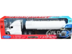 Freightliner Cascadia Oil Tanker Plain White "Transporter" Series 1/64 Diecast Model by Welly