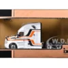 2018 Freightliner Cascadia Truck Tractor White with Black and Orange Stripes 1/64 Diecast Model by IXO Models
