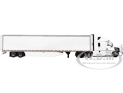 Freightliner Fifth Generation Cascadia Raised Roof Sleeper & 53' Utility Trailer with Skirts White 1/64 Diecast Model by DCP/First Gear