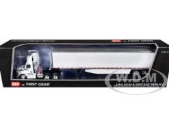 Freightliner Fifth Generation Cascadia Day Cab and 53' Utility Trailer with Skirts White 1/64 Diecast Model by DCP/First Gear