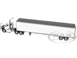 Freightliner Fifth Generation Cascadia Day Cab and 53' Utility Trailer with Skirts White 1/64 Diecast Model by DCP/First Gear