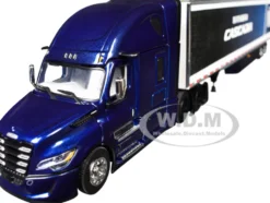 Freightliner Fifth Generation Cascadia Raised Roof Sleeper & 53' Utility Trailer with Skirts Midnight Blue 1/64 Diecast Model by DCP/First Gear