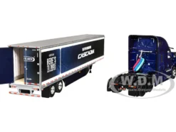 Freightliner Fifth Generation Cascadia Raised Roof Sleeper & 53' Utility Trailer with Skirts Midnight Blue 1/64 Diecast Model by DCP/First Gear
