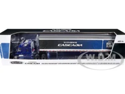 Freightliner Fifth Generation Cascadia Raised Roof Sleeper & 53' Utility Trailer with Skirts Midnight Blue 1/64 Diecast Model by DCP/First Gear