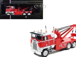 1987 Freightliner FLA Tow Truck Red and White 1/43 Diecast Model by IXO Models
