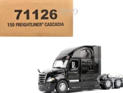Freightliner New Cascadia Sleeper Cab Truck Tractor Black "Transport Series" 1/50 Diecast Model by Diecast Masters