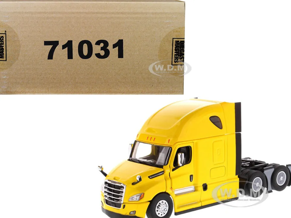 Freightliner New Cascadia Sleeper Cab Truck Tractor Yellow 1/50 Diecast Model Diecast Masters 71031
