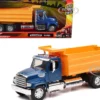 Freightliner 114SD Dump Truck Blue and Yellow Long Haul Trucker Series 1/32 Diecast Model New Ray NR11003