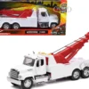Freightliner 114SD Tow Truck White and Red Long Haul Trucker Series 1/32 Diecast Model New Ray 11023