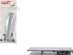48ft 3-Axle Flatbed Trailer Gray Top 1/87 (HO) Plastic Model by Promotex