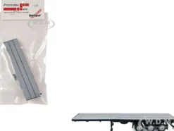 40ft 3-Axle Flatbed Trailer Gray Top 1/87 (HO) Plastic Model by Promotex