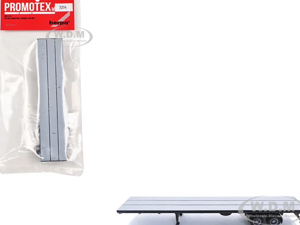 48ft Flatbed Trailer Gray Top 1/87 (HO) Plastic Model by Promotex