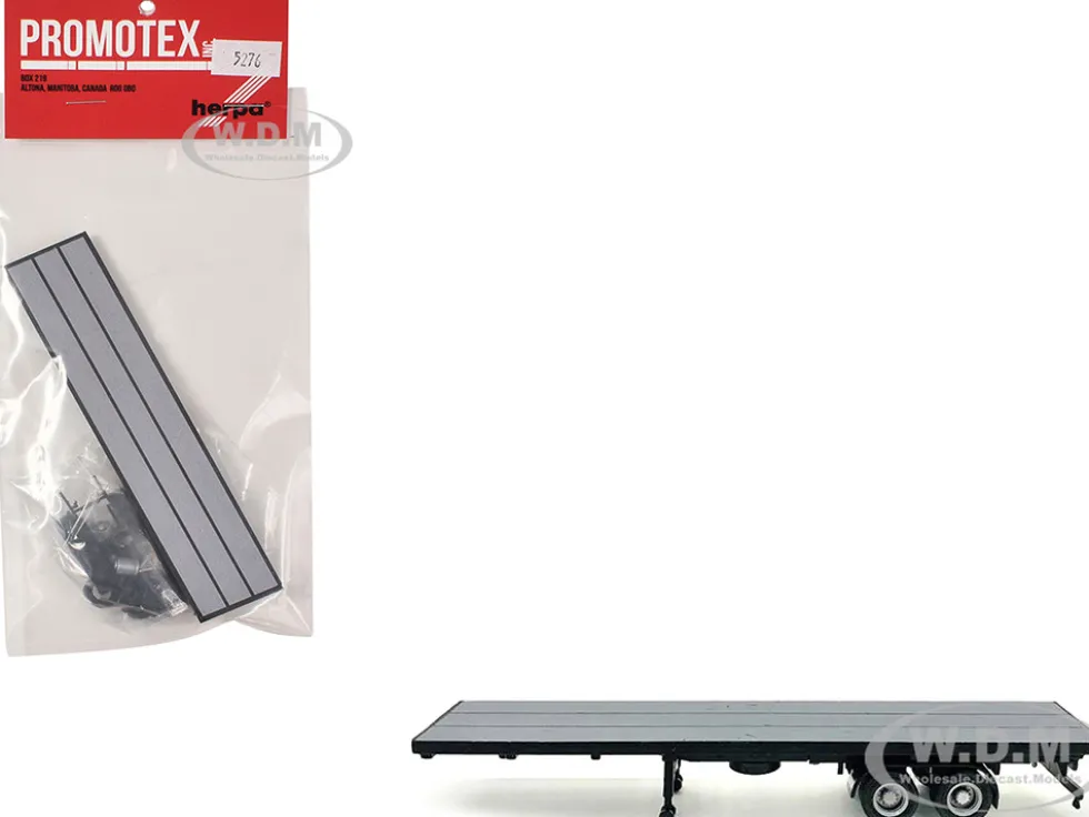 40ft Flatbed Trailer Gray Top 1/87 (HO) Plastic Model by Promotex