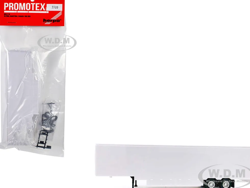 48ft Moving Van Trailer Light Gray 1/87 (HO) Plastic Model by Promotex