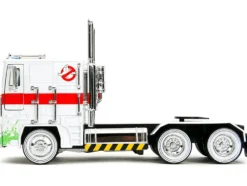 G1 Autobot Optimus Prime Truck White with Robot on Chassis from Transformers TV Series Ghostbusters 1984 Movie Crossover Hollywood Rides Series 1/24 Diecast Model Jada 35572