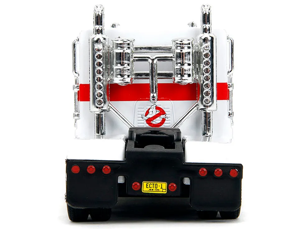 G1 Autobot Optimus Prime Truck White with Robot on Chassis from "Transformers" TV Series - "Ghostbusters" (1984) Movie Crossover "Hollywood Rides" Series Diecast Model by Jada