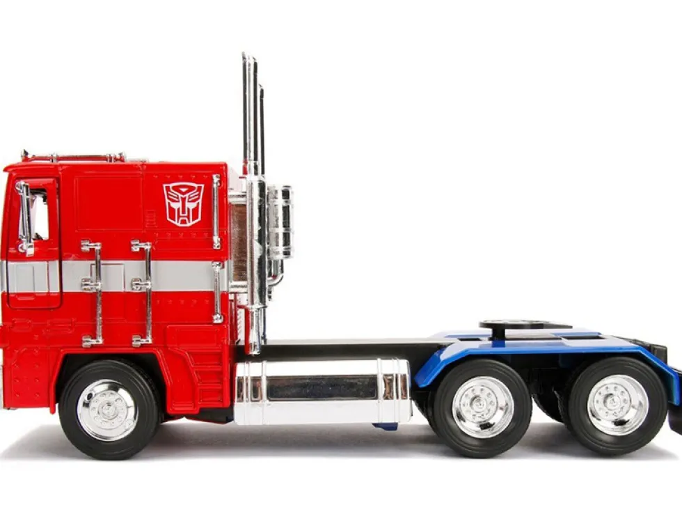 G1 Autobot Optimus Prime Truck Red Robot Chassis Transformers TV Series Hollywood Rides Series 1/24 Diecast Model Jada 99524