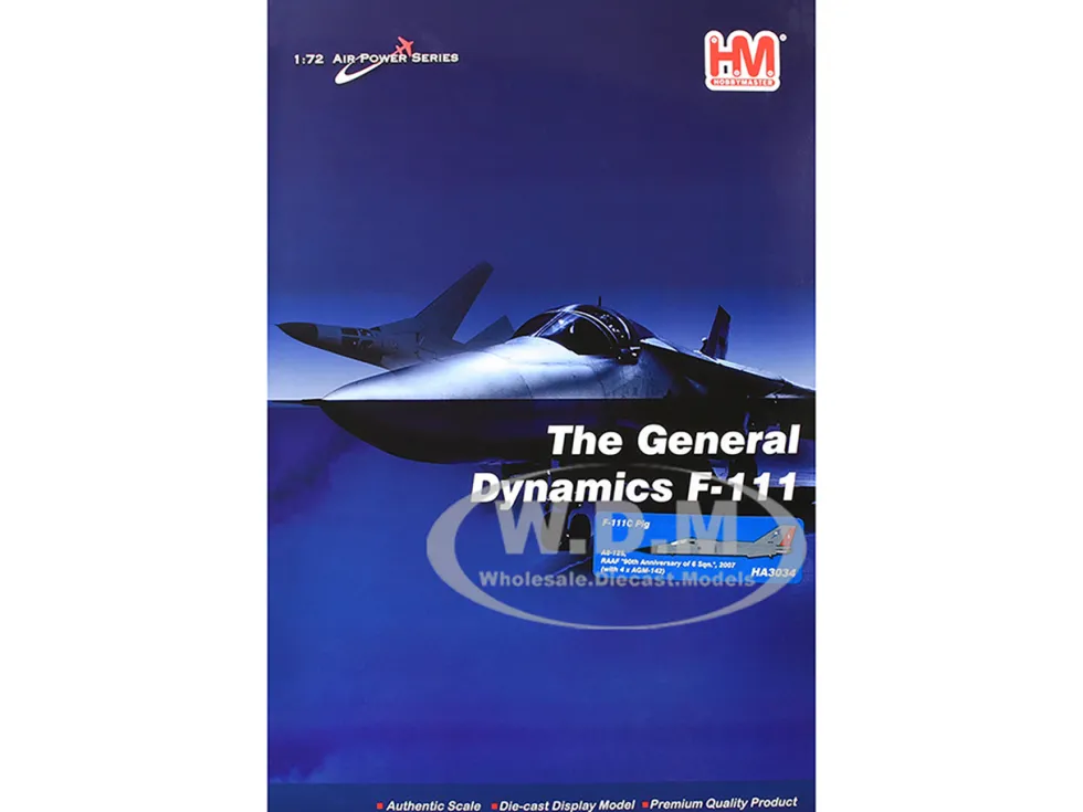 General Dynamics F-111C Pig Aircraft "90th Anniversary of No. 6 Squadron" (2007) Royal Australian Air Force "Air Power Series" 1/72 Diecast Model by Hobby Master