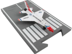 General Dynamics F 16 Fighting Falcon Fighter Aircraft White United States Air Force Thunderbirds with Runway Section Diecast Model Airplane Runway24 RW135