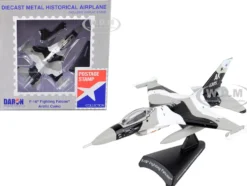 General Dynamics F 16 Fighting Falcon Fighter Aircraft Arctic Camouflage United States Air Force 1/126 Diecast Model Airplane Postage Stamp PS5399-3