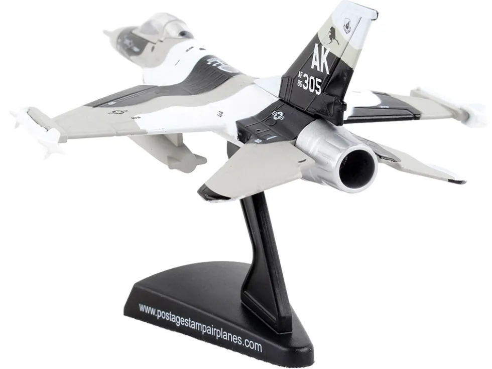 General Dynamics F 16 Fighting Falcon Fighter Aircraft Arctic Camouflage United States Air Force 1/126 Diecast Model Airplane Postage Stamp PS5399-3