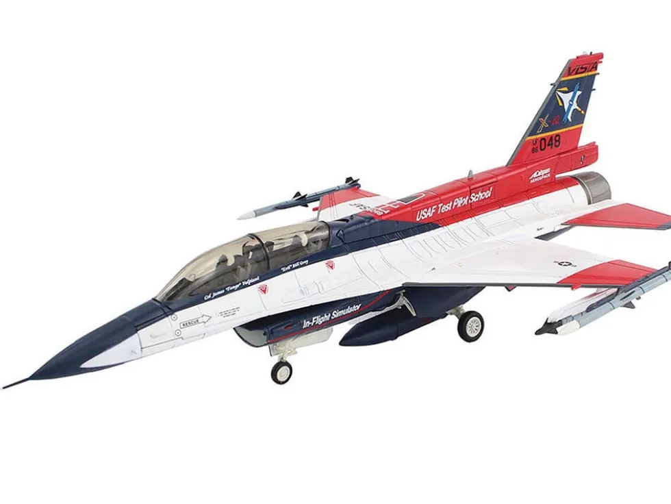General Dynamics X-62A VISTA Aircraft with Missiles "86-0048, USAF Test Pilot School, Edwards Air Force Base" (2024) United States Air Force "Air Power Series" 1/72 Diecast Model by Hobby Master