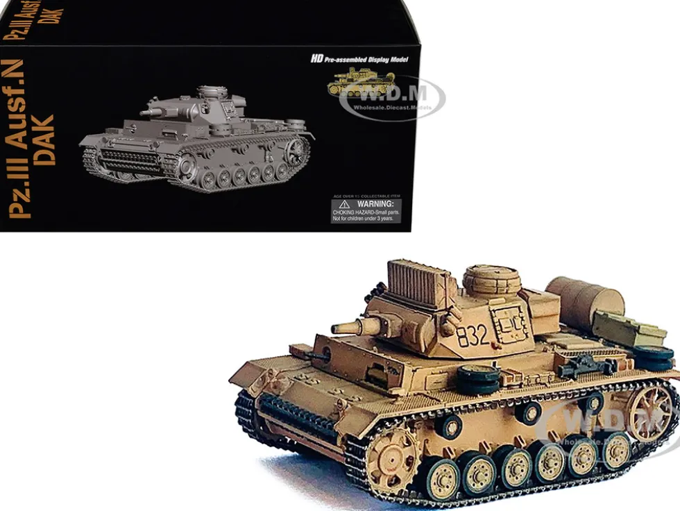 Germany Pz.Kpfw.III Ausf.N DAK Tank #832 "s.Pz.Abt.501, Tunisia" (1942/43) "NEO Dragon Armor" Series 1/72 Plastic Model by Dragon Models