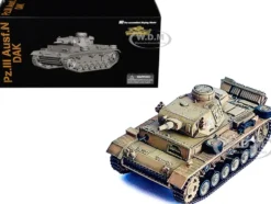 Germany Pz.Kpfw.III Ausf.N DAK Tank #124 "s.Pz.Abt.501, Tunisia, Tiger Insignia" (1942/43) "NEO Dragon Armor" Series 1/72 Plastic Model by Dragon Models