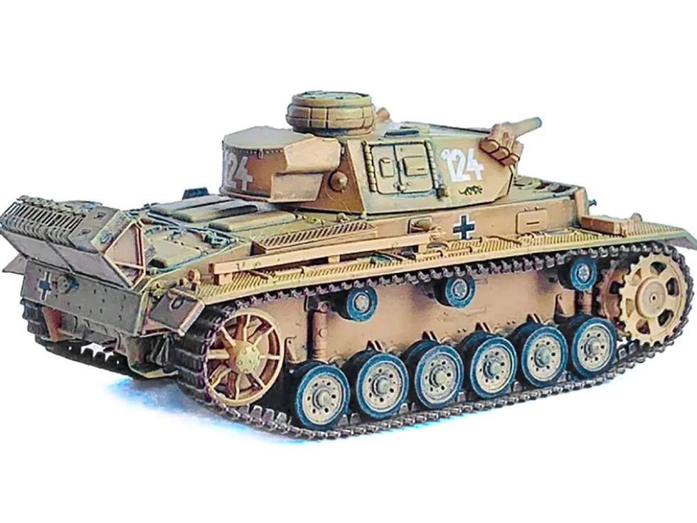 Germany Pz.Kpfw.III Ausf.N DAK Tank #124 "s.Pz.Abt.501, Tunisia, Tiger Insignia" (1942/43) "NEO Dragon Armor" Series 1/72 Plastic Model by Dragon Models