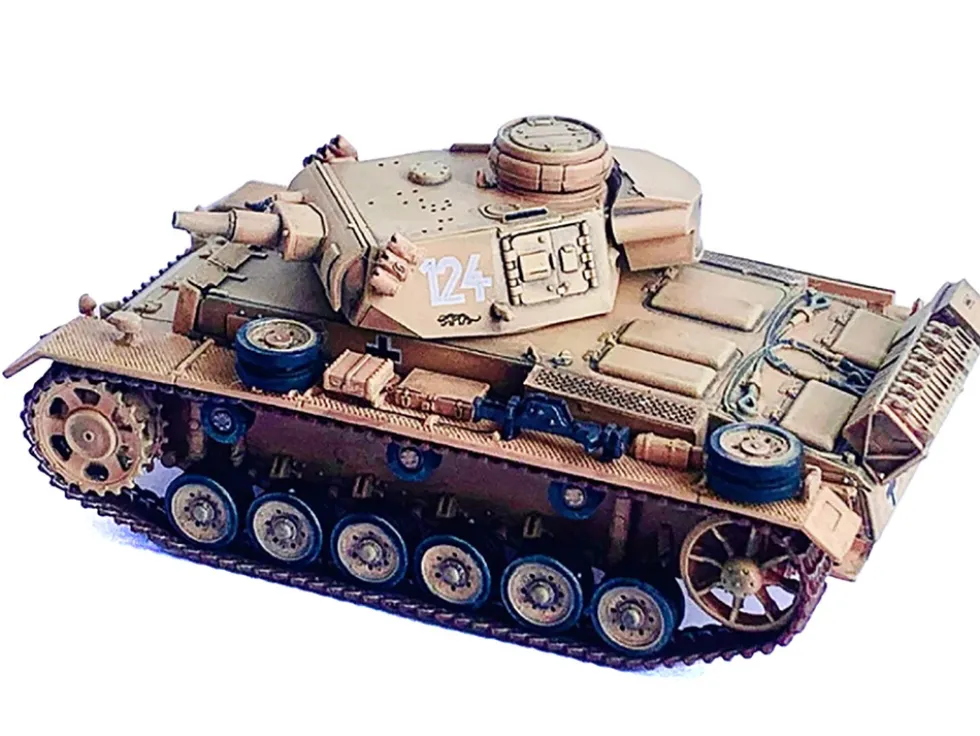 Germany Pz.Kpfw.III Ausf.N DAK Tank #124 "s.Pz.Abt.501, Tunisia, Tiger Insignia" (1942/43) "NEO Dragon Armor" Series 1/72 Plastic Model by Dragon Models