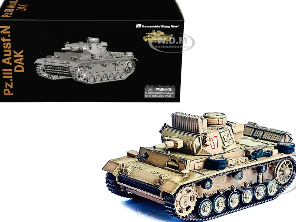 Germany Pz.Kpfw.III Ausf.N DAK Tank #07 "s.Pz.Abt.501, Tunisia" (1942/43) "NEO Dragon Armor" Series 1/72 Plastic Model by Dragon Models