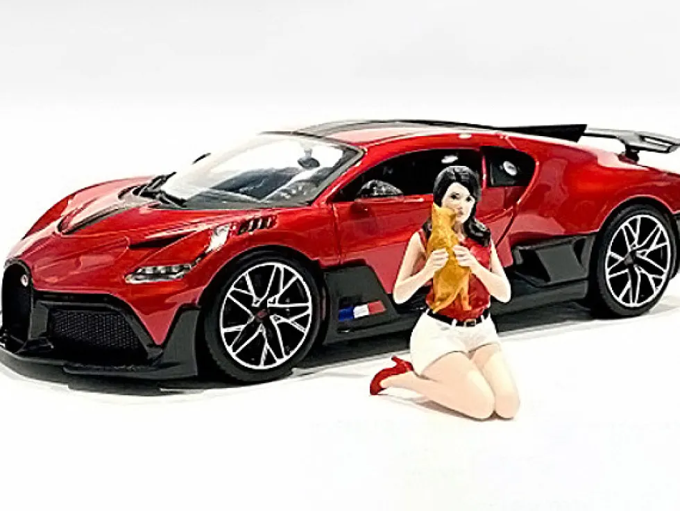 Girls Night Out Gigi with Cat Figurine for 1/18 Scale Models American Diorama 76304