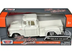 1957 GMC Blue Chip Pickup Truck White Timeless Legends Series 1/24 Diecast Model Car Motormax 79383w