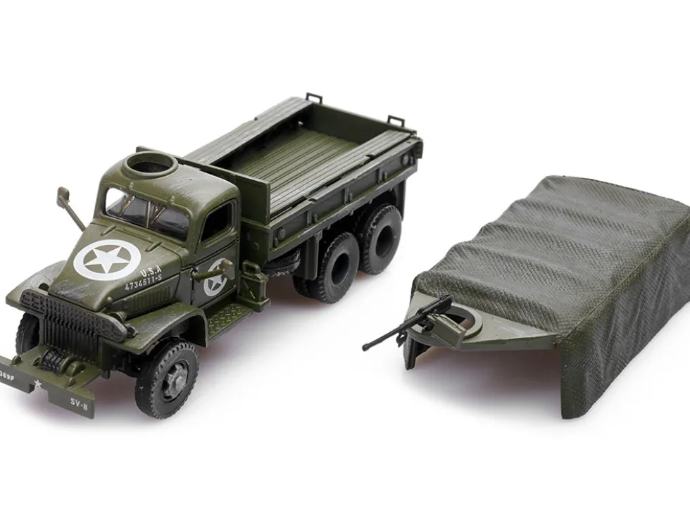 GMC CCKW 353 Truck With Mounted Gun Olive Drab 4734511 S US Army World War II 1/72 Diecast Model Legion LEG-12012LB