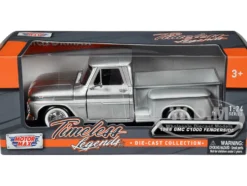 1966 GMC C1000 Fenderside Pickup Truck Silver Metallic Timeless Legends Series 1/24 Diecast Model Car Motormax 79379s