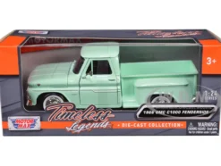 966 GMC C1000 Fenderside Pickup Truck Light Green Timeless Legends Series 1/24 Diecast Model Car Motormax 79379lgr