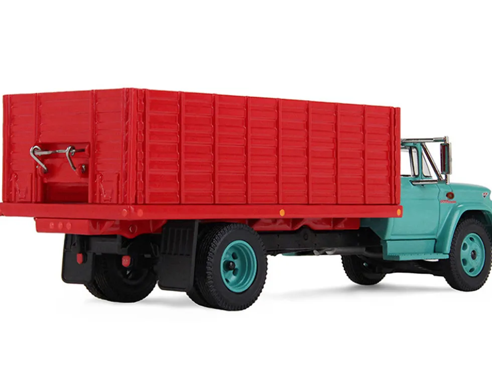 GMC 4000 Grain Truck Turquoise with Red Container 1/64 Diecast Model by DCP/First Gear