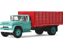 GMC 4000 Grain Truck Turquoise with Red Container 1/64 Diecast Model by DCP/First Gear