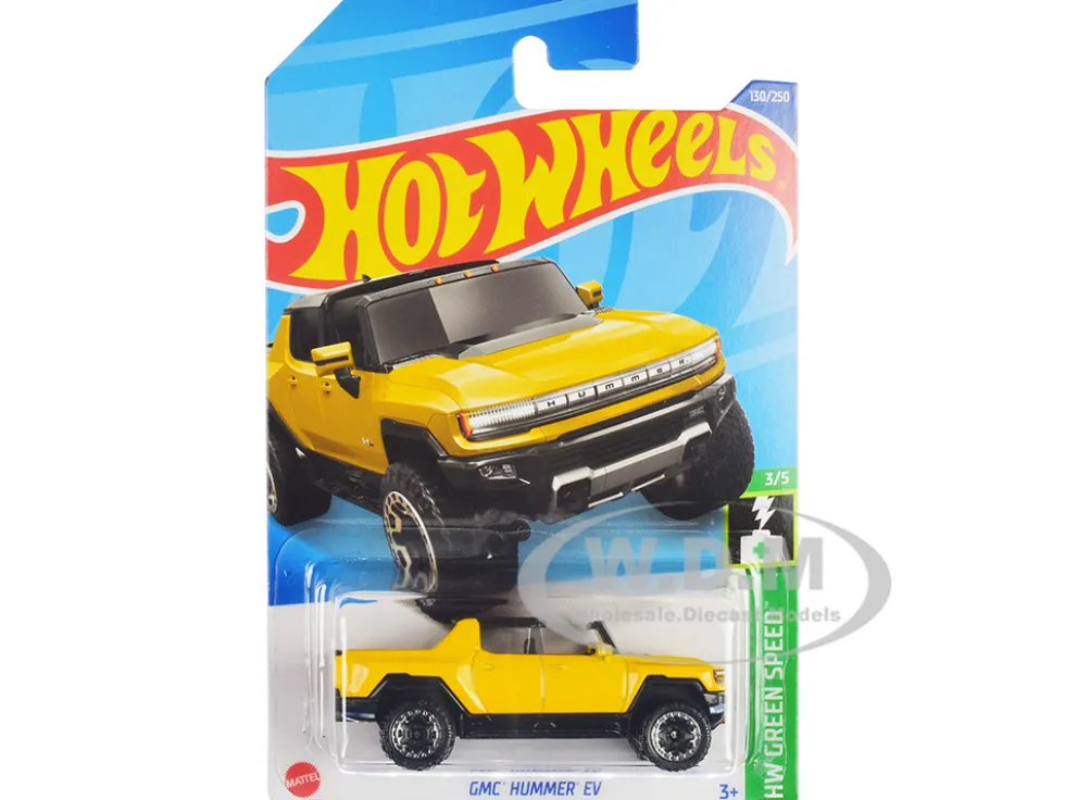 GMC Hummer EV Pickup Truck Yellow with Open Top HW Green Speed Series Diecast Model Car Hot Wheels HHF13