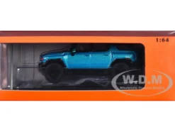 2023 GMC Hummer EV SUV Blue Metallic with Black Top 1/64 Diecast Model Car by GCD