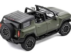 2023 GMC Hummer EV SUV Green Metallic with Black Top 1/64 Diecast Model Car by GCD