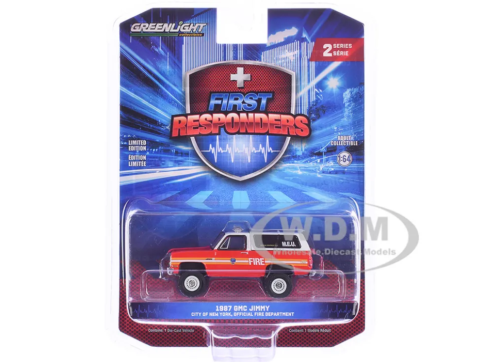 1987 GMC Jimmy "FDNY (The Official Fire Department City of New York) M.E.U. (Medical Equipment Unit)" Red and White "First Responders" Series 2 1/64 Diecast Model Car by Greenlight