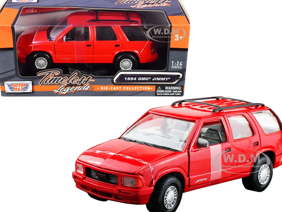 1994 GMC Jimmy Roof Rack Red 1/24 Diecast Model Car Motormax 73206