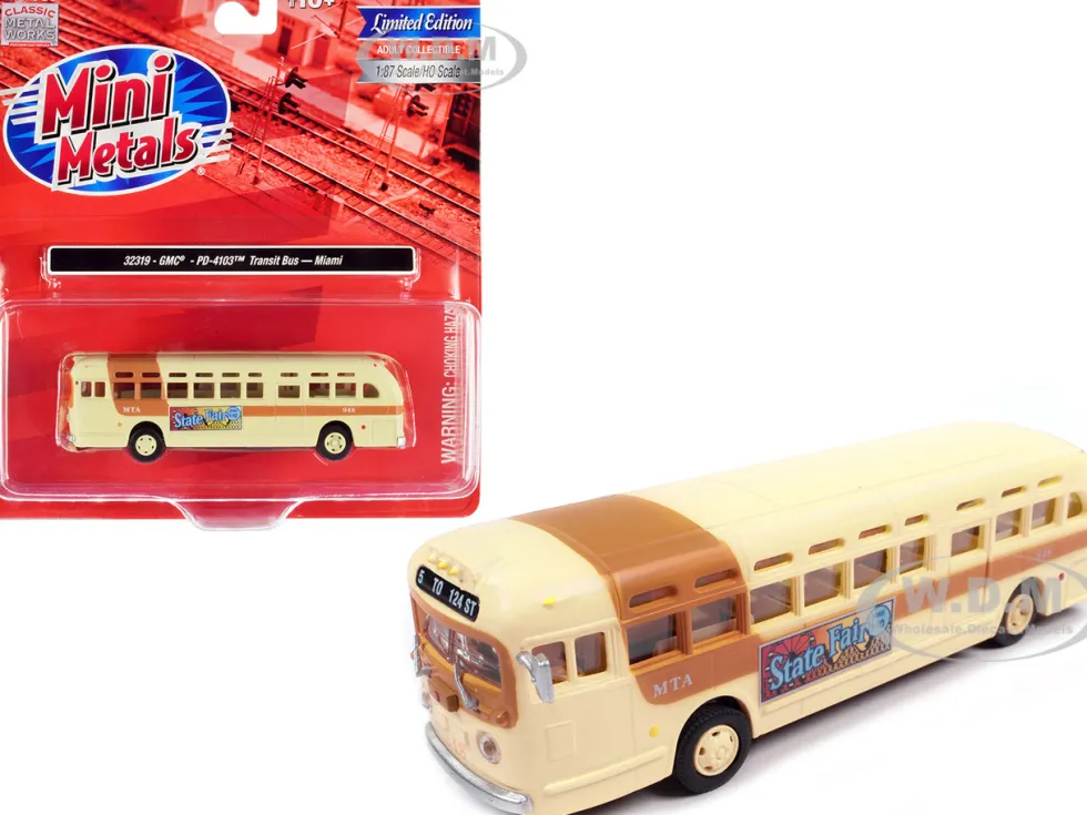 GMC PD-4103 Transit Bus #948 Beige MTA Miami 1/87 HO Scale Model Classic Metal Works CMW32319