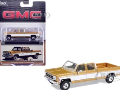 1975 GMC Sierra Classic K2500 Pickup Truck Yuba Gold Metallic and White 1/64 Diecast Model Car by IXO Models
