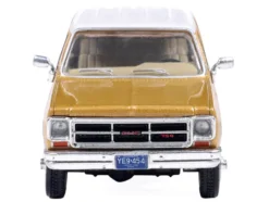1975 GMC Sierra Classic K2500 Pickup Truck Yuba Gold Metallic and White 1/64 Diecast Model Car by IXO Models