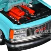 1988 GMC Sierra 1500 Custom Pickup Truck Light Blue with Black Stripes Limited Edition to 9250 pieces Worldwide 1/24 Diecast Model Car by M2 Machines